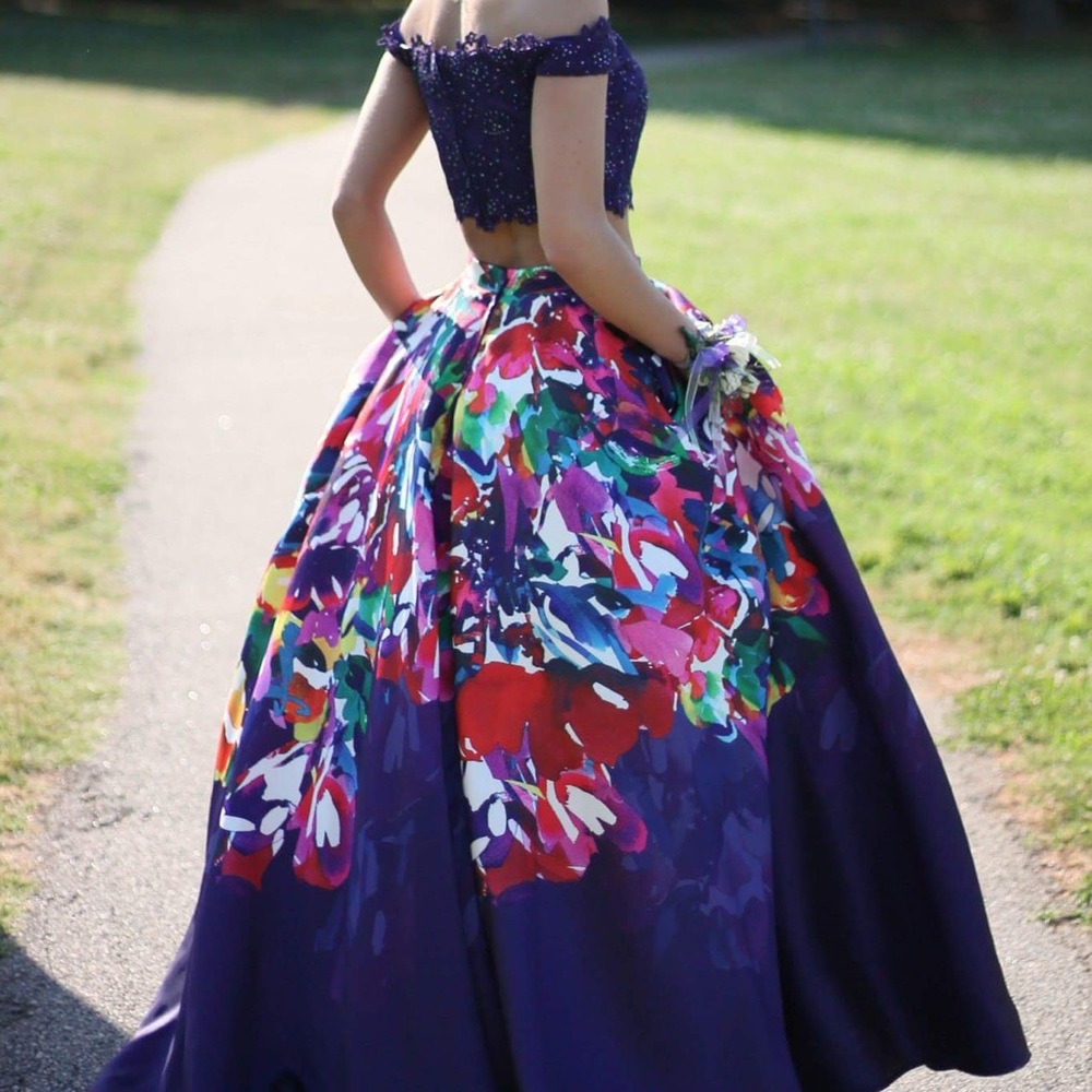 Beautiful floral ball gown prom dress